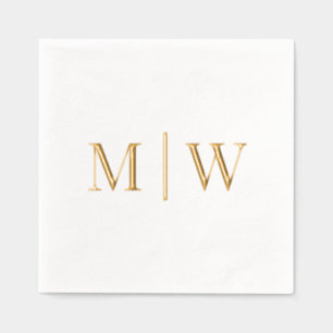 Einfache Bride Groom Wedding 2 Initial Monogram VS Servietten Mit Folie