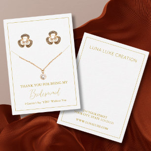 Einfache Bridesmaid-Grafikkarte für den Ohrring un Platzkarte