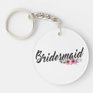 Einfache Bridesmaid Hochzeitskalligrafie  Schlüsse Schlüsselanhänger