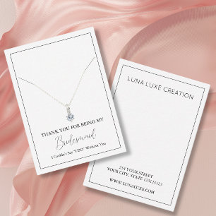 Einfache Bridesmaid-Netzwerkkarte Platzkarte