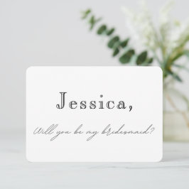 Einfache Bridesmaid Vorschlag Box Cards Begleitkarte