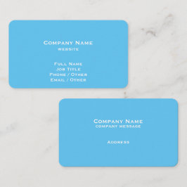 Einfache Bright Blue Business Card Visitenkarte
