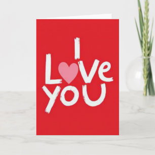 Einfache Brush I Love You Herzkarte Karte
