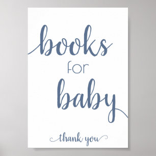 Einfache Bücher für Baby   Dusty Blue Book Dropoff Poster