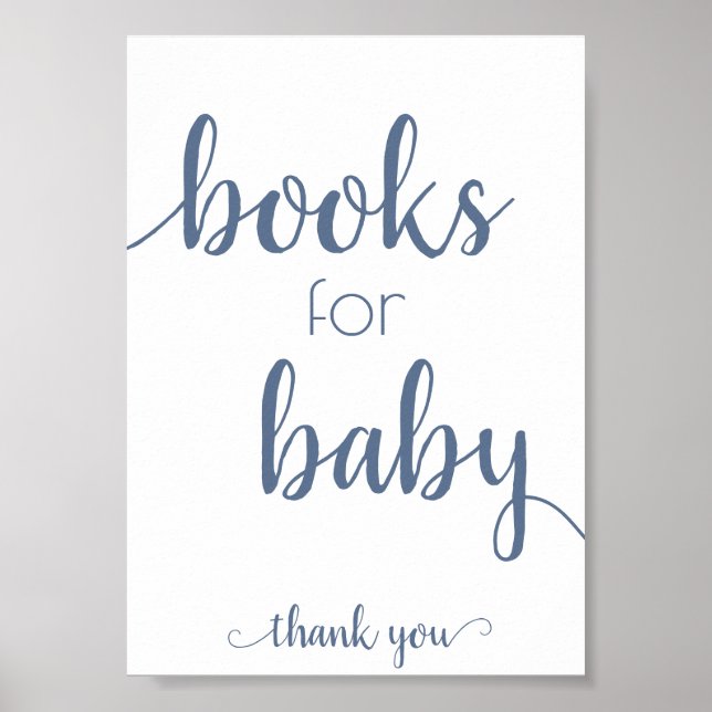 Einfache Bücher für Baby | Dusty Blue Book Dropoff Poster (Vorne)