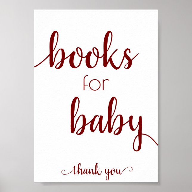 Einfache Bücher für Baby | Red Script Book Dropoff Poster (Vorne)
