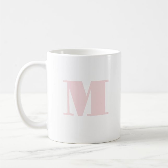 Einfache Buchstabenanfänglichkeit Rosa Kaffeetasse (Links)