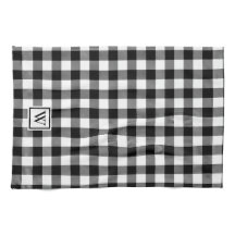 Einfache Buffalo Kariert Monogram Schwarz-weiß