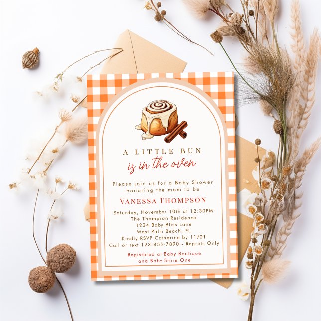 Einfache Bun in der Oven Cinnamon Roll Baby Dusche Einladung (Von Creator hochgeladen)