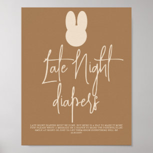 Einfache Bunny Late Night-Windeln Poster