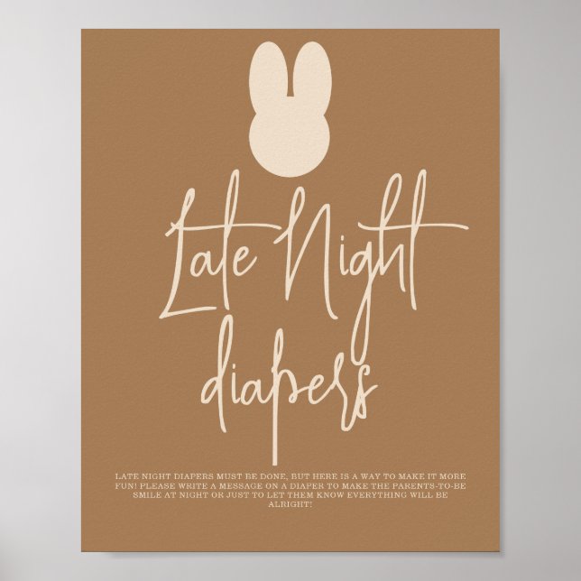 Einfache Bunny Late Night-Windeln Poster (Vorne)