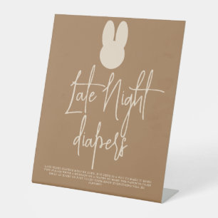 Einfache Bunny Late Night-Windeln Sockelschild