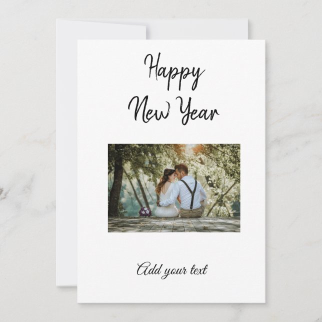 einfache bunt minimale glücklich neues Jahr hinzuf (Vorderseite)