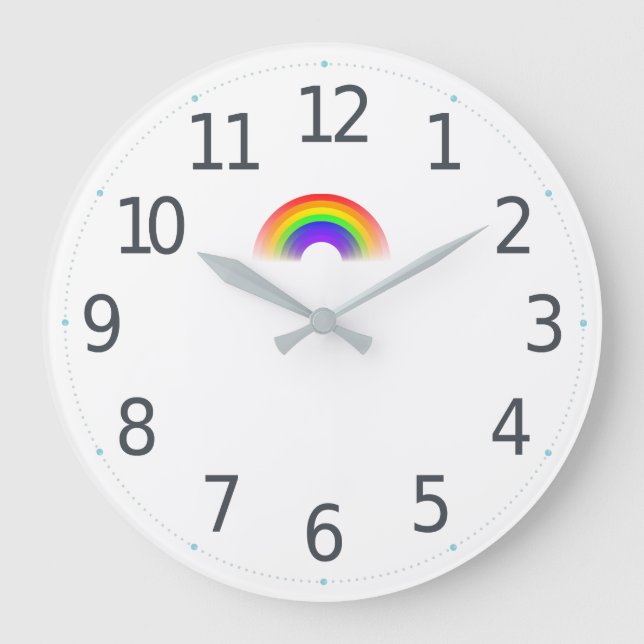 Einfache bunte Wanduhr des LGBT Stolz-Regenbogen-| (Vorderseite)
