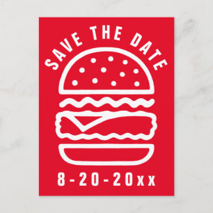 Einfache Burger Save the Date Postkarte