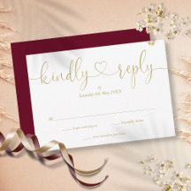 Einfache Burgund und Gold Script Herzlichen freund