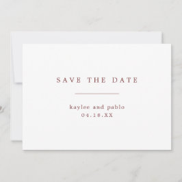 Einfache Burgund und Minimalistische Hochzeit Save The Date