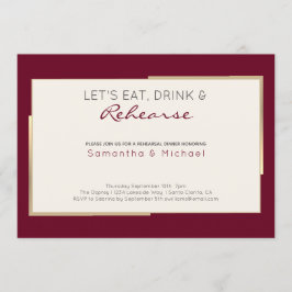 Einfache burgundische Hochzeitsnacht Probe Einladung