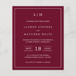 Einfache Burgundy Monogram Hochzeit