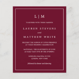 Einfache Burgundy Monogram Hochzeit