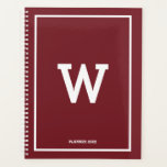 Einfache Burgundy Red Initial Monogram Monthly Planer<br><div class="desc">Ein einfaches Design mit bordeauxroter Hintergrundfarbe und dem in der Mitte platzierten eigenen Monogramm. Ein schönes minimalistisches Design, das für jeden geeignet ist. Ideales Geburtstagsgeschenk, Party-Dekoration, Wohngestaltung, Büroausstattung, Weihnachtsgeschenk oder Geschenk für jeden anderen besondere Anlass. Besuchen Sie unseren Shop und sehen Sie sich unsere gesamte Kollektion an. Passen Sie das...</div>