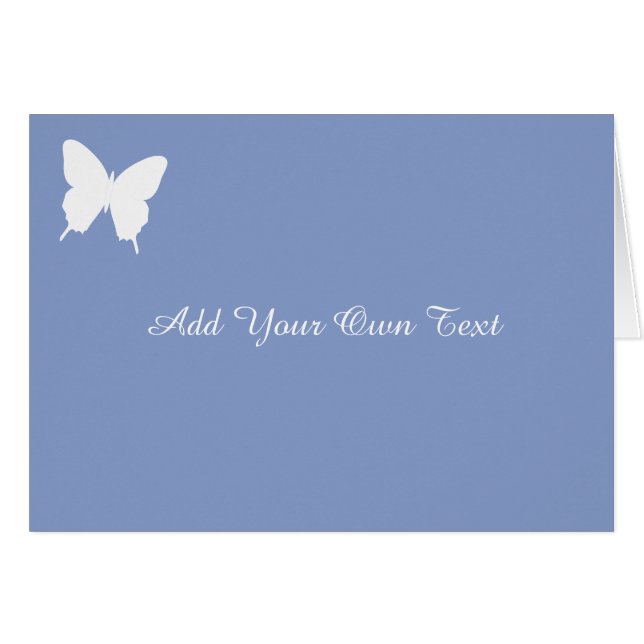 Einfache Butterfly Blue Custom Wedding Card (Vorderseite (Horizontal))