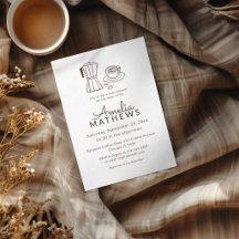 Einfache Café-Themen-Baby-Shower-Einladung