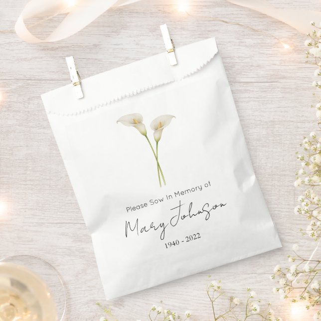 Einfache Calla-Lilien-Samenpackung Beerdigung  Geschenktütchen (Ausgeschnitten)