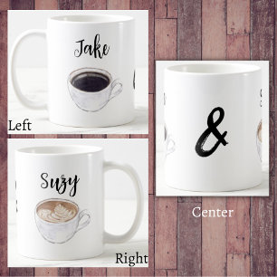 Einfache Calligrafie Couple Coffee Lover Kaffeetasse