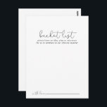 Einfache Calligrafie-Eimerkarte Postkarte<br><div class="desc">Diese kalligraphischen Hochzeitskarten sind die perfekte Wahl für einen rustikalen Hochzeitsempfang oder Brautparty. Das einfache und elegante Design zeichnet sich durch klassische und extravagante Schriftzeichen in Schwarz und Weiß aus. Ändern Sie den Wortlaut in Anzug jedes Lebensereignisses. Das Schild der Schaufelliste wird separat verkauft.</div>