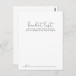 Einfache Calligrafie-Eimerkarte Postkarte<br><div class="desc">Diese kalligraphischen Hochzeitskarten sind die perfekte Wahl für einen rustikalen Hochzeitsempfang oder Brautparty. Das einfache und elegante Design zeichnet sich durch klassische und extravagante Schriftzeichen in Schwarz und Weiß aus. Ändern Sie den Wortlaut in Anzug jedes Lebensereignisses. Das Schild der Schaufelliste wird separat verkauft.</div>