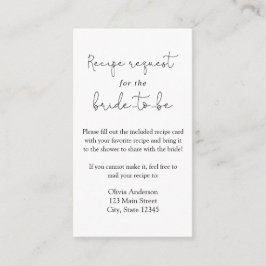 Einfache Calligraphie-Rezeptkarte Begleitkarte