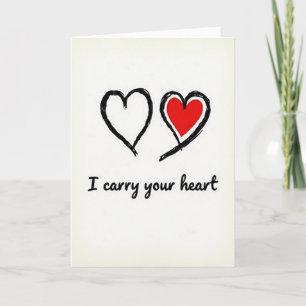 Einfache Carry Your Heart Karte