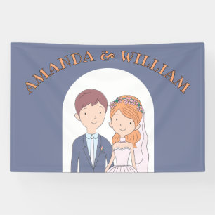 Einfache Cartoon-ähnliche Illustration von Ehepart Banner