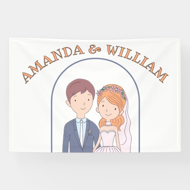 Einfache, Cartoon-Ike-Ehevorstellung Banner (Horizontal)