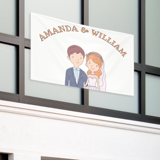 Einfache, Cartoon-Ike-Ehevorstellung Banner (Äußeres Gebäude)