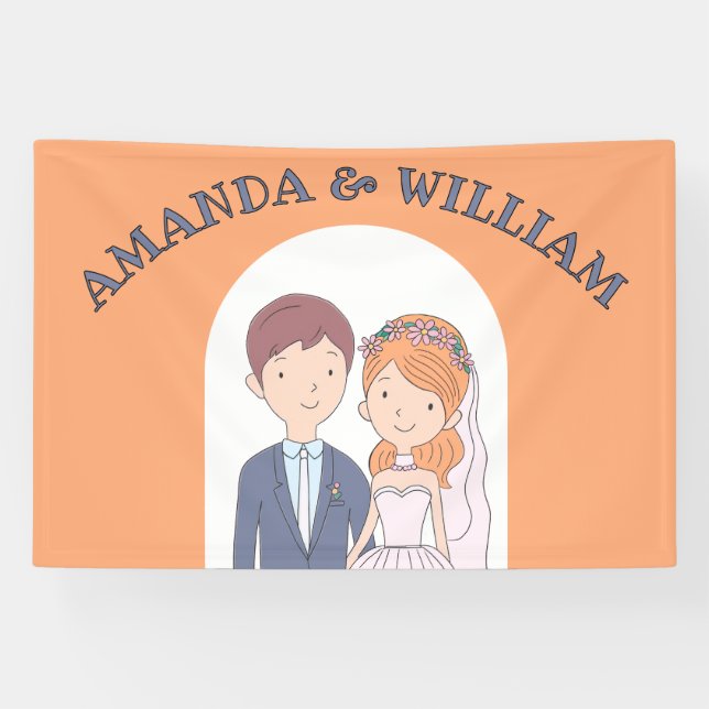 Einfache, Cartoon-Ike-Ehevorstellung Banner (Horizontal)