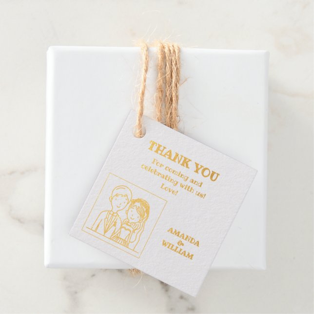 Einfache, Cartoon-Ike-Ehevorstellung Geschenkanhänger (Mit Box)