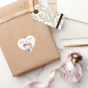 Einfache, Cartoon-Ike-Ehevorstellung Herz-Aufkleber