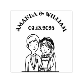 Einfache, Cartoon-Ike-Ehevorstellung Permastempel
