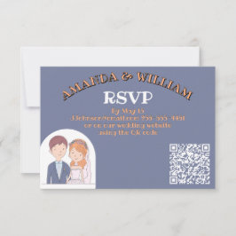 Einfache, Cartoon-Ike-Ehevorstellung RSVP Karte