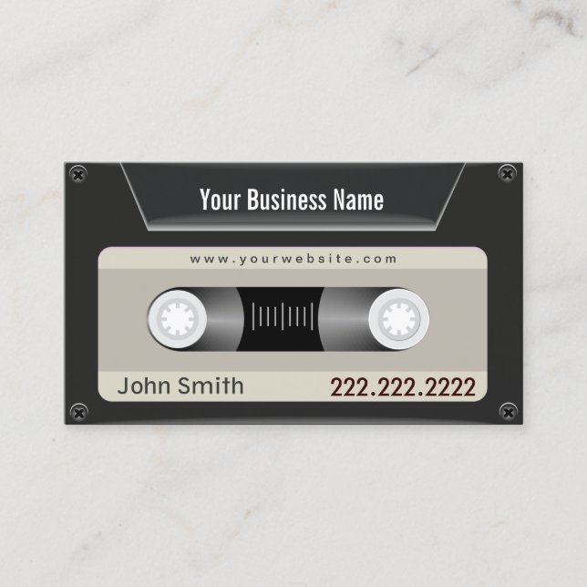 Einfache Cassette Tape DJ Business Card Visitenkarte (Vorderseite)