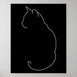 Einfache Cat Line Zeichnend Poster