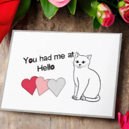 Einfache Cat Valentine Card Dankeskarte