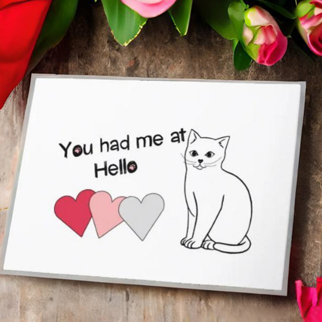 Einfache Cat Valentine Card Dankeskarte (Von Creator hochgeladen)