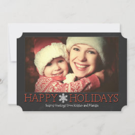 Einfache Chalkboard Custom Foto Holiday Flat Card Feiertagskarte