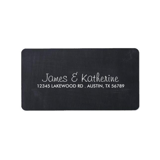 Einfache Chalkboard-Hochzeitsadressen-Labels Adressaufkleber (Vorne)