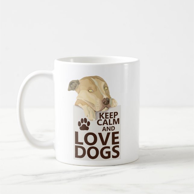 Einfache charmante Motivation Hunde Liebhaber Saub Kaffeetasse (Links)