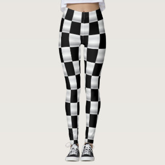 Einfache checkered Flaggen-Leggings Schwarzweiss Leggings