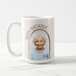 Einfache Chic 80. Geburtstags-Rose Arched Foto Ges Kaffeetasse